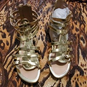 Gold strapped sandals